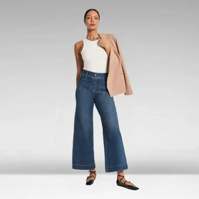 Jeans a gamba larga cropped