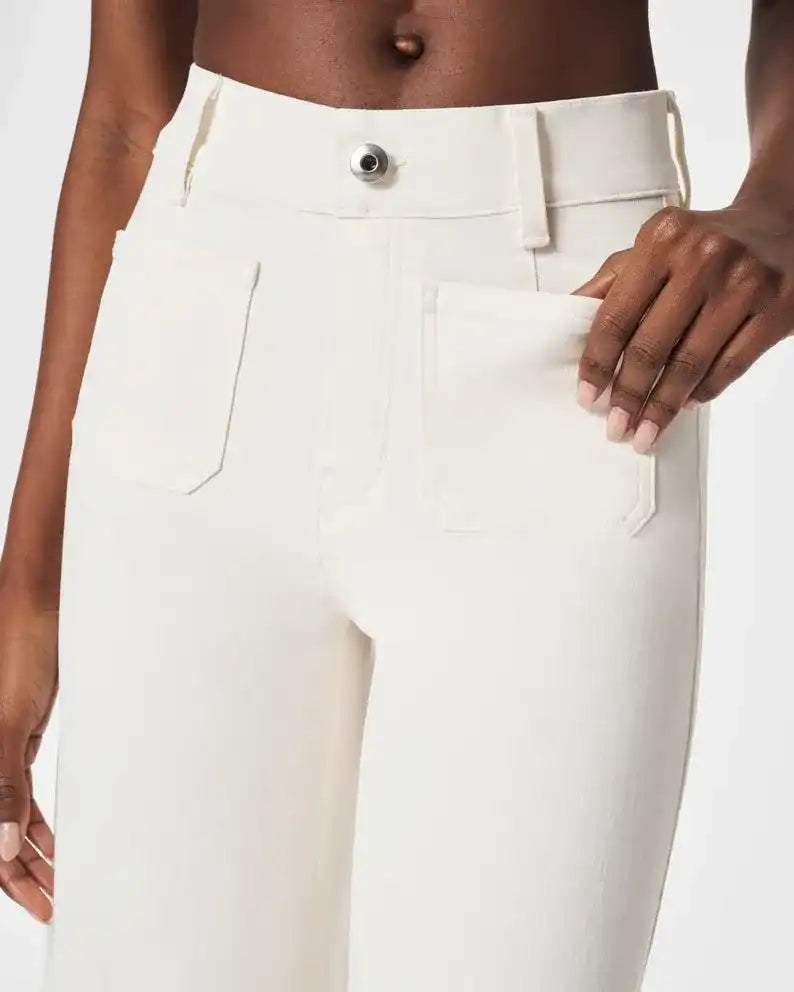 Jeans a gamba larga cropped