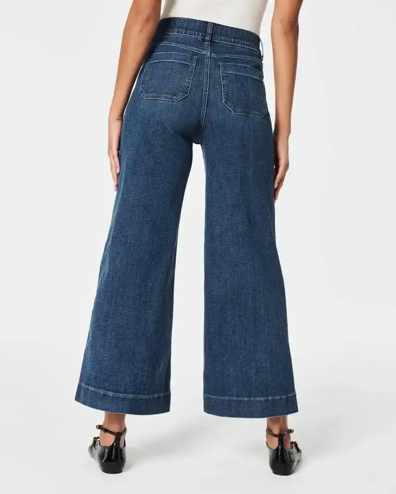 Jeans a gamba larga cropped
