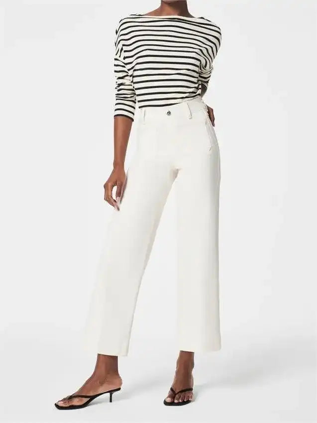 Jeans a gamba larga cropped