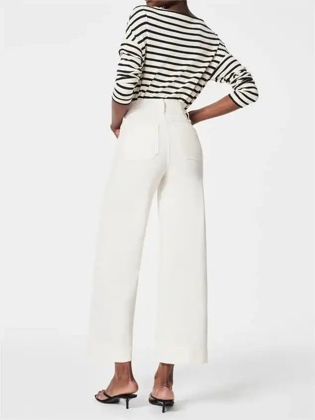 Jeans a gamba larga cropped