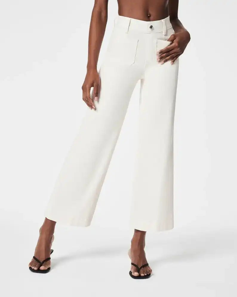 Jeans a gamba larga cropped