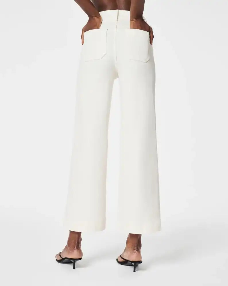 Jeans a gamba larga cropped